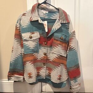 NWT Boutique Southwestern Patterned Jacket